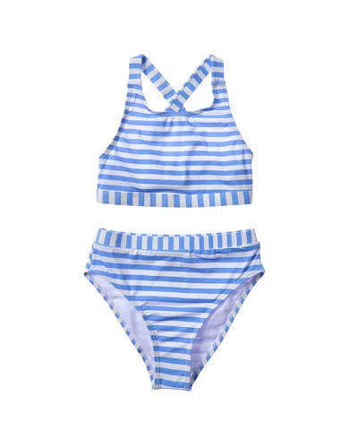 Beach Lingo Kids' 2pc High Neck Bra & Banded High Waist Bottom Set In Black