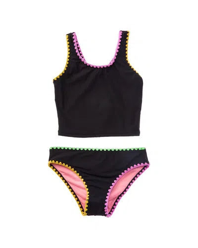 Beach Lingo 2pc Rem Cup Tankini & Hipster Bottom Set In Black