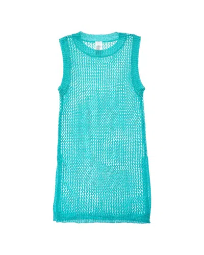 Beach Lingo Crochet Cover-up Dress In Blue