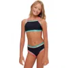 Beach Lingo Kids' Bold Moves Embroidered Two-piece Swimsuit In Black