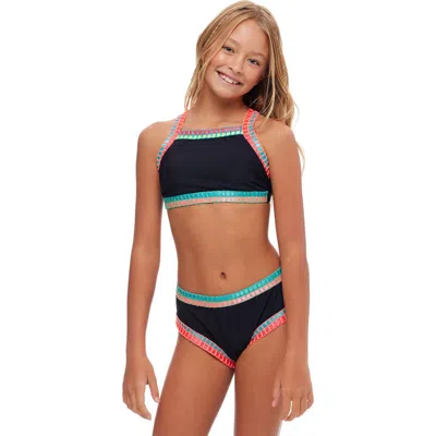 Beach Lingo Kids' Bold Moves Embroidered Two-piece Swimsuit