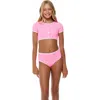 Beach Lingo Kids' Coco Rib Two-piece Swimsuit In Watermelon
