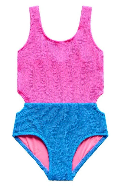 Beach Lingo Kids' Colorblock Cutout One-piece Swimsuit In Multi