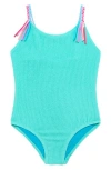 Beach Lingo Kids' Crinkle One-piece Swimsuit In Island
