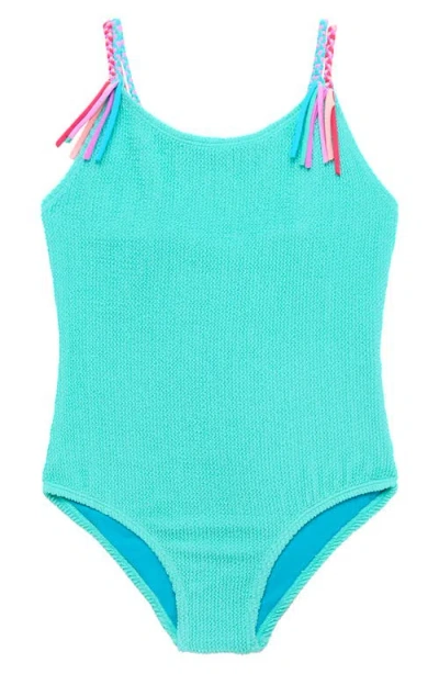 Beach Lingo Kids' Crinkle One-piece Swimsuit In Island