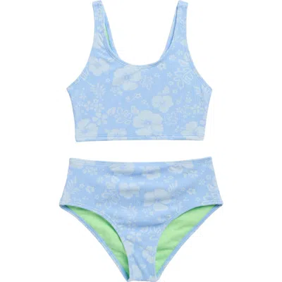 Beach Lingo Kids' Crop Bralette 2-piece Swimsuit In Blue