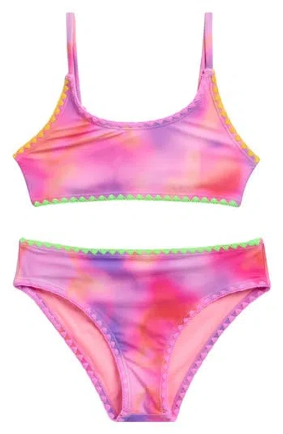 Beach Lingo Kids' Crop Bralette 2-piece Swimsuit In Pink