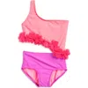 Beach Lingo Kids' Rosette Cutout One-piece Swimsuit In Pink Assorted