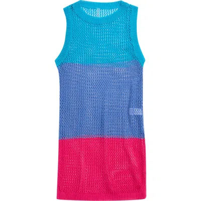 Beach Lingo Kids' Open Knit Cover-up Dress In Multi