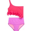 Beach Lingo Kids' Rosette Cutout One-piece Swimsuit In Strawberry