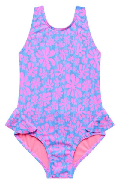 Beach Lingo Kids' Ruffle One-piece Swimsuit In Multi