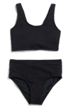 Beach Lingo Kids' Scrunch Two-piece Swimsuit In Black