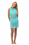 Beach Lingo Kids' Sheer Cover-up Dress In Sea Spray