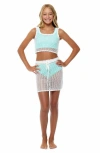 Beach Lingo Kids' Sheer Cover-up Tank & Skirt Set In White
