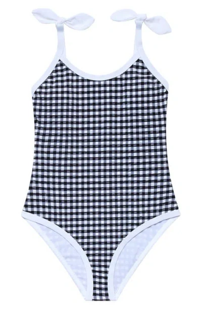 Beach Lingo Kids' Smocked One-piece Swimsuit In Blue