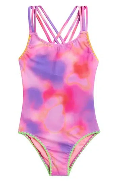 Beach Lingo Kids' Strappy One-piece Swimsuit In Multi