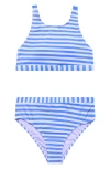 Beach Lingo Kids' Stripe Two-piece Swimsuit In Brown