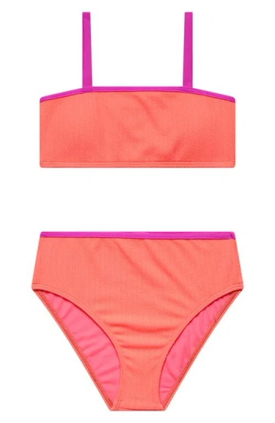 Beach Lingo Kids' Textured Two-piece Swimsuit In Pink