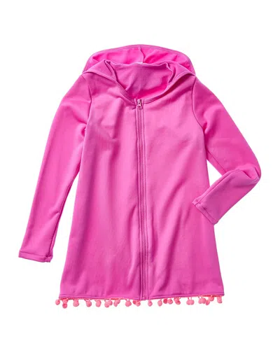 Beach Lingo Kids' Pom Poms Cover-up Tunic In Pink