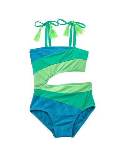 Beach Lingo Square Neck Cutout One-piece In Blue