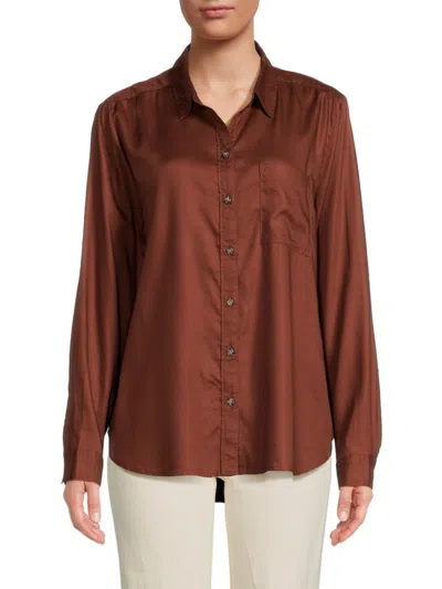 Beach Lunch Lounge Women's Kimberly Solid Shirt In Soft Rust
