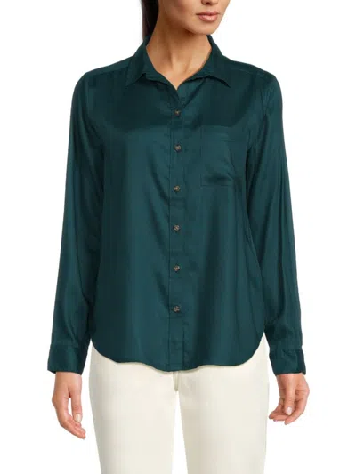 Beach Lunch Lounge Women's Kimberly Solid Shirt In Teal