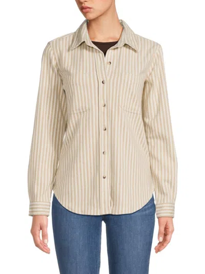 Beach Lunch Lounge Women's Sally Relaxed Button Down Shirt In Beige