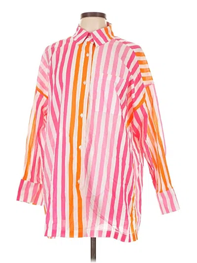 Pre-owned Beach Riot 3/4 Sleeve Blouse In Pink