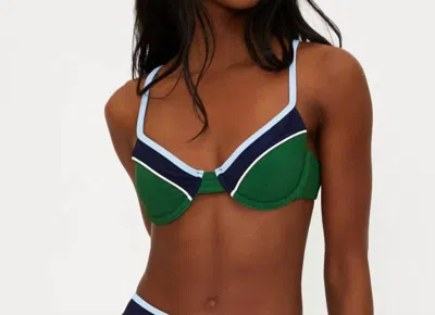 Beach Riot Addyson Bikini Top In Ivy Colorblock In Green