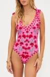 Beach Riot Akira Floral One-piece Swimsuit In Pink