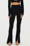 Beach Riot Alani Vented Hem Pants In Black Waff