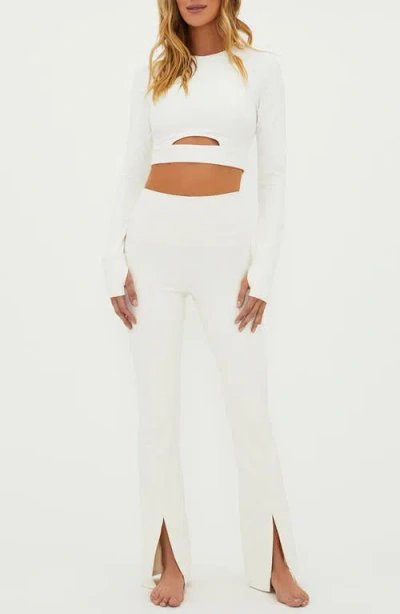 Beach Riot Alani Vented Hem Pants In Snow Cloud