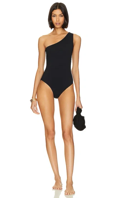 Beach Riot Alba One Piece In Black Waffle