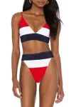 Beach Riot Alexis Bikini Bottom In Red/white/blue In Multi
