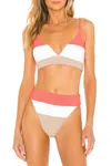 Beach Riot Alexis Bottom In Coral Colorblock In Neutral