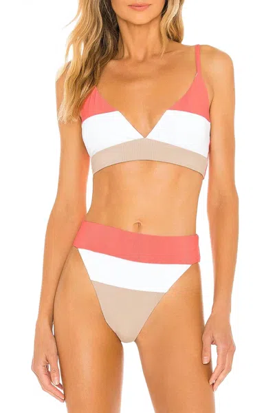 Beach Riot Alexis Bottom In Coral Colorblock In Neutral