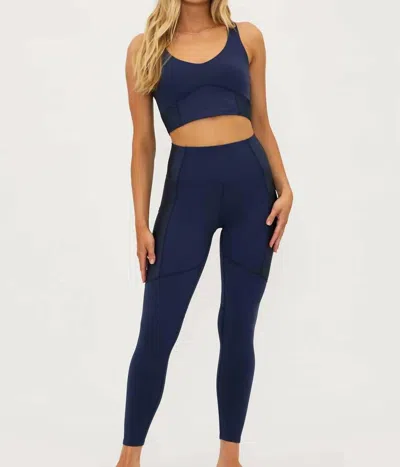 Beach Riot Allora Full Length Leggings In Ultramarine Navy Blue In Pink