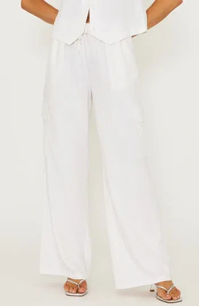 Beach Riot Amara Cover-up Cargo Pants In White