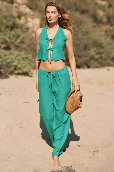 Beach Riot Amara Linen Blend Cargo Pants In Green