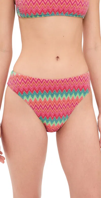 Beach Riot Amarie Bikini Bottoms Strawberry Ice Chevron In Multi