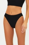 Beach Riot Amarie Rib High Waist Bikini Bottoms In Black