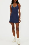 Beach Riot Amaris Colorpop Trim Active Skirted Romper In Blue