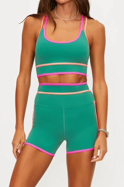 Beach Riot Anari Top In Rally Green Colorblock In Multi