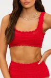 Beach Riot Andy Crochet Bikini Top In Red