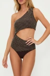 Beach Riot Anja Stud Cutout One-piece Swimsuit In Java Jewel