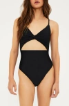 Beach Riot Aviva Cut Out One Piece Swimsuit In Black