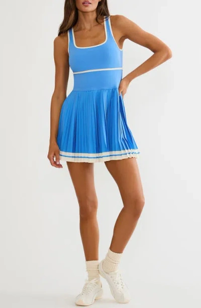 Beach Riot Antonia Pleated Tennis Dress In Blue