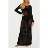 BEACH RIOT BEACH RIOT ARIANA LONG SLEEVE COTTON CROCHET COVER-UP DRESS