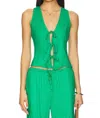 Beach Riot Arlowe Tie Front Vest In Mediterranean Mint In Green