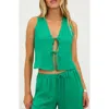 Beach Riot Arlowe Tie Front Vest In Mediterranean Mint